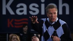 DAVENPORT, IA - JANUARY 27:  Republican presidential candidate and Ohio Gov. John Kasich speaks to voters during a town hall style meeting at River Music Experience in Davenport, Iowa. (Photo by Alex Wong/Getty Images)