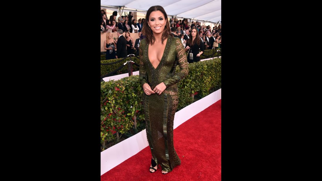 Eva Longoria arrives at the 22nd annual Screen Actors Guild Awards on Saturday, January 30.