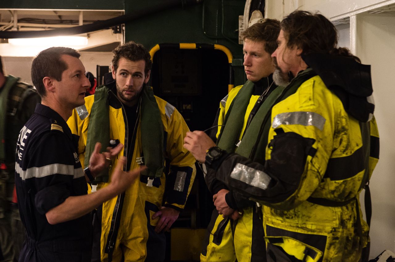 French vessels including an anti-submarine frigate brought French naval experts to the area of the Modern Express for an evaluation of the ship's situation on Friday, January 29.