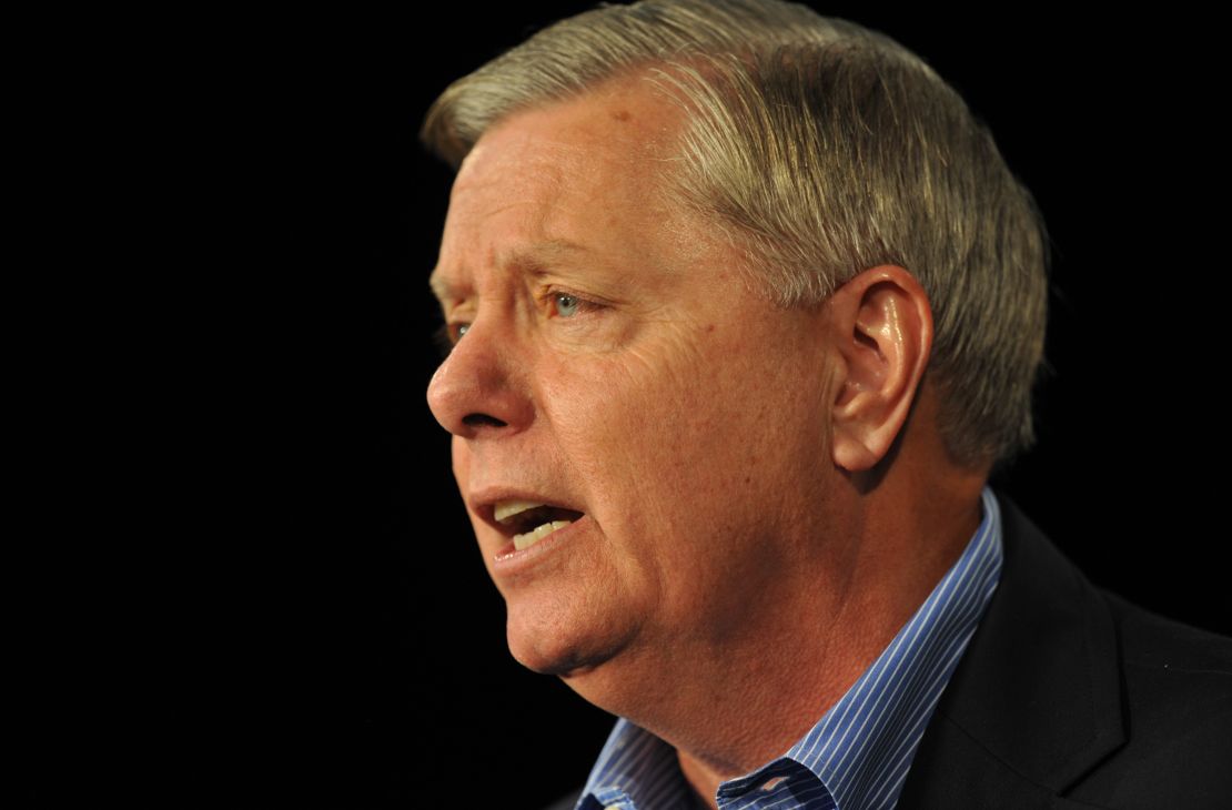 Sen. Lindsey Graham (R-SC)  speaks at the Growth and Opportunity Party, at the Iowa State Fair October 31, 2015 in Des Moines, Iowa. 