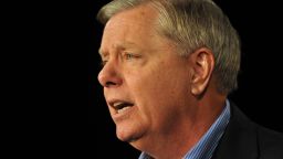 DES MOINES, IA - OCTOBER 31: Republican presidential candidate Sen. Lindsey Graham (R-SC)  speaks at the Growth and Opportunity Party, at the Iowa State Fair October 31, 2015 in Des Moines, Iowa. (Photo by Steve Pope/Getty Images)