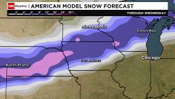 A look at snow accumulation through Wednesday,.