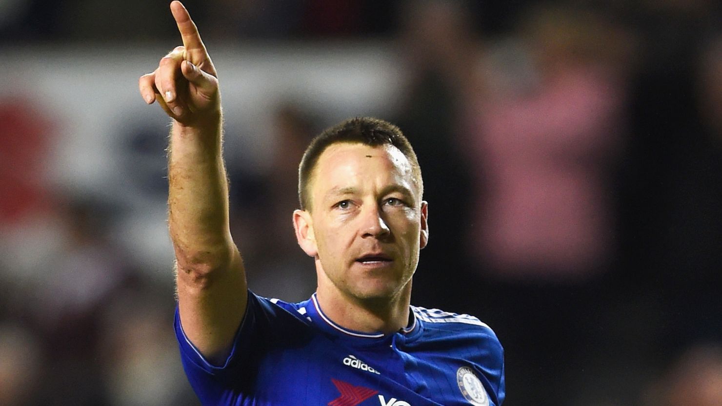 John Terry gestures to Chelsea fans after Sunday's win against Milton Keynes Dons.