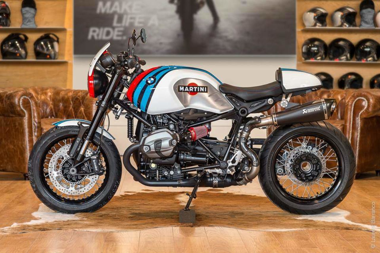 For many, the best designs are a blend of both classic and modern aesthetics. A <a href="http://www.bmw-motorrad.com/com/index.html" target="_blank" target="_blank">BMW Motorrad</a> dealer in Toulouse, France recently created this custom version of its R NineT -- designed in homage to classic Martini Racing cars of the '60s and '70s -- to celebrate the company's 90th anniversary.