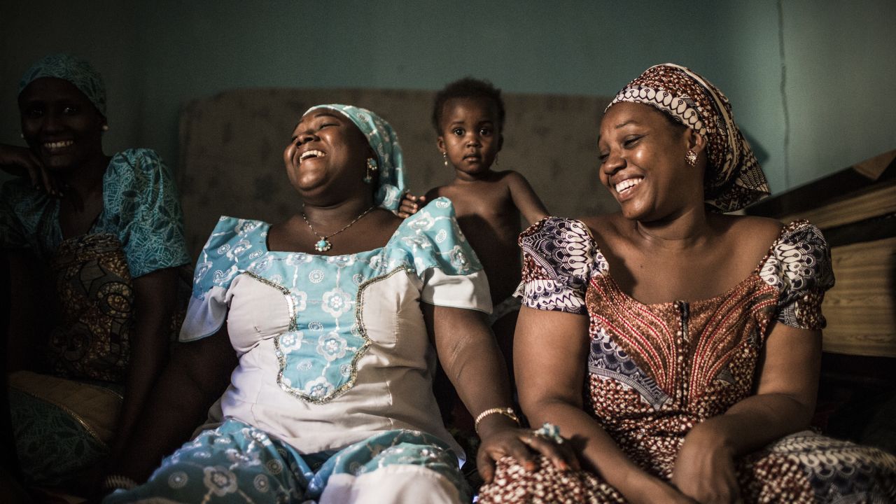 Two women prepare for a wedding in Kano state.
