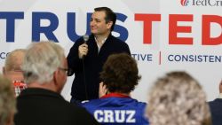 Republican presidential candidate, Sen. Ted Cruz, R-Texas, talks to supporters at Green County Community Center, Monday, Feb. 1, 2016, in Jefferson, Iowa. (AP Photo/Chris Carlson)