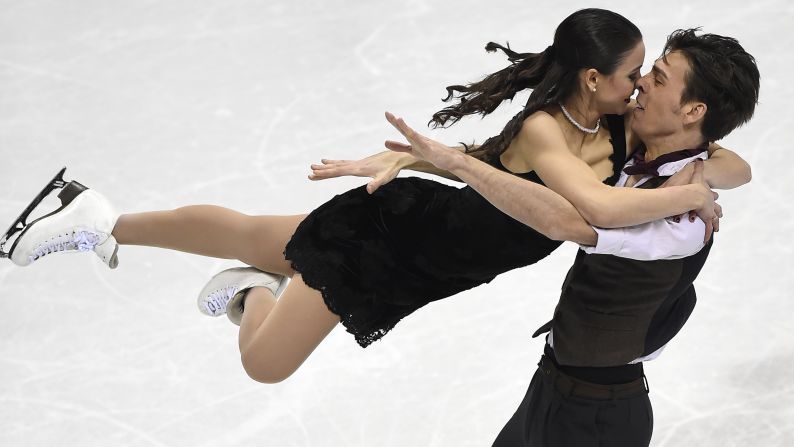 Slovakian ice dancers Federica Testa and Lukas Csolley compete at the European Figure Skating Championships on Saturday, January 30. 