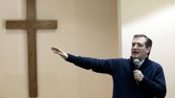 Republican presidential candidate, Sen. Ted Cruz, R-Texas, speaks during a campaign event at the Grace Baptist Church, Monday, Feb. 1, 2016, in Marion, Iowa. (AP Photo/Mary Altaffer)
