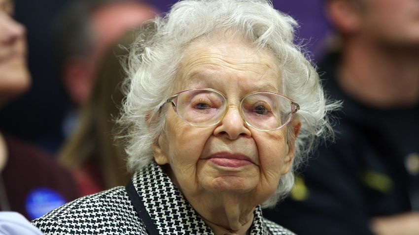 Ruline Steininger 102-year-old attends the 2016 caucus