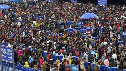 Vast crowds trying to head home for Lunar New Year celebrations <a href="http://www.cnn.com/2016/02/02/travel/china-guangzhou-railway-station-chunyun-crowds/" target="_blank">were stranded</a> at the Guangzhou Railway Station in southern China after snow and ice delayed at least 22 trains on Tuesday, February 2. More than 2.9 billion trips are expected to be made in China during the Lunar New Year holiday period, according to Chinese authorities.