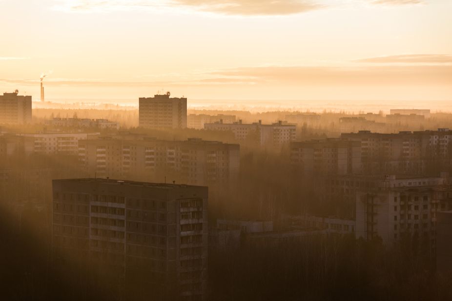 "On the second day in Pripyat, I had the chance to witness a sunrise from the top of Pripyat's highest building, the Fujiyama," said De Rueda."Sun rays ran in the middle of the dead city, bringing the whole place back to life for a few short seconds."