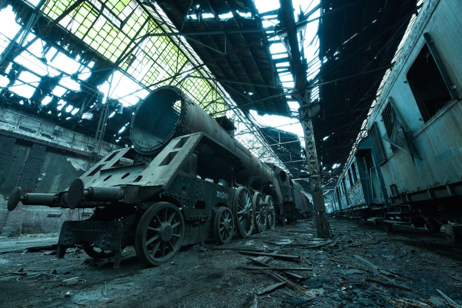 "In Budapest, I explored this derelict train graveyard," said De Rueda."Located in the middle of an active train depot, I felt like a child escaping reality to walk for a few hours in an imagined world of steel monsters."