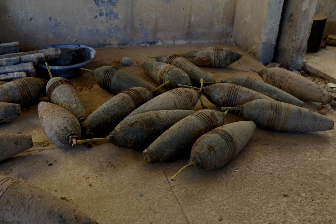 One of dozens of locations where ISIS fighters have left behind bombs and other IEDs as they have retreated. It will take years to defuse or detonate the volume of ordnance scattered across Syria.