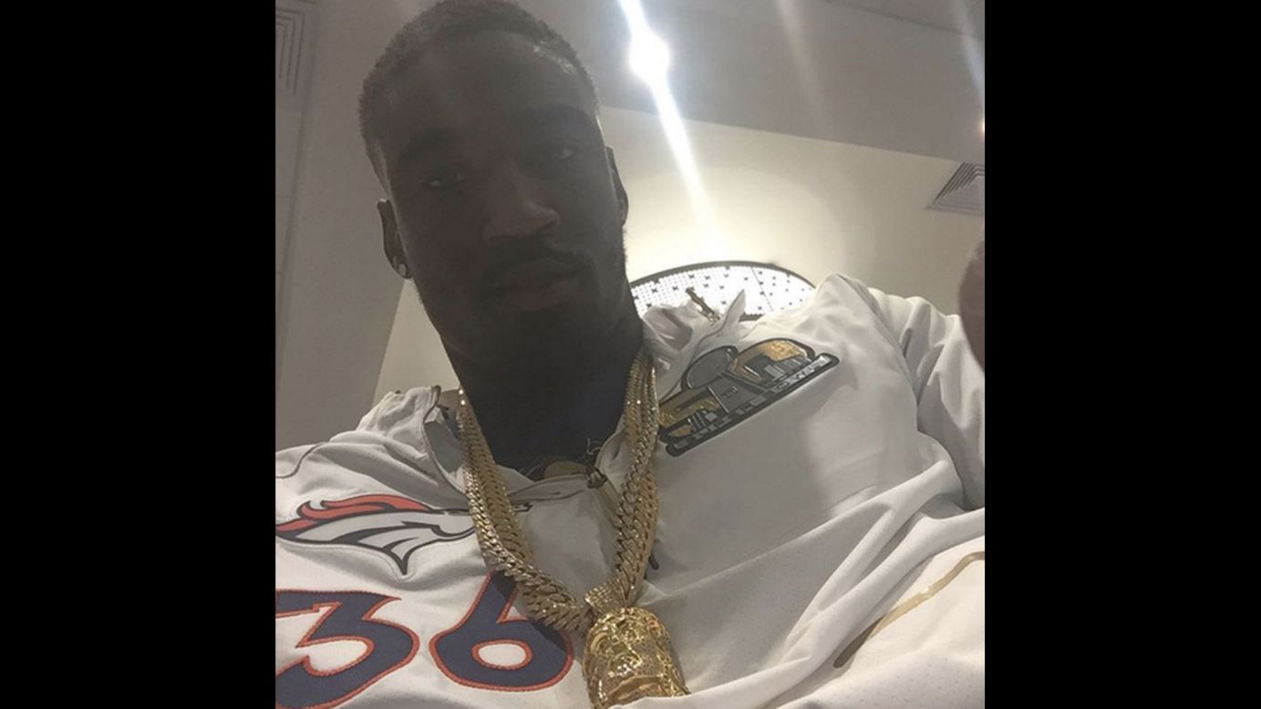 Denver Broncos defensive back Kayvon Webster takes a selfie on his birthday Monday, February 1. "Quarter of a century Today!" <a href="https://www.instagram.com/p/BBQzuW8na4W/" target="_blank" target="_blank">he said on his Instagram.</a>