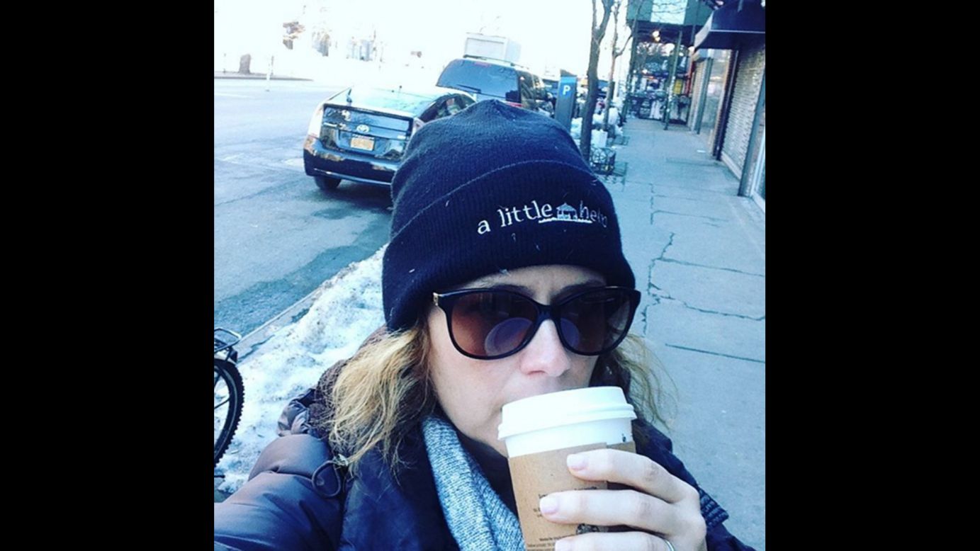 Actress Jenna Fischer takes in some coffee during a selfie on Tuesday, February 2. "NYC! Got my coffee and now off to work on Mysteries of Laura!" <a href="https://www.instagram.com/p/BBSixXTBxh3/" target="_blank" target="_blank">she said on Instagram.</a>