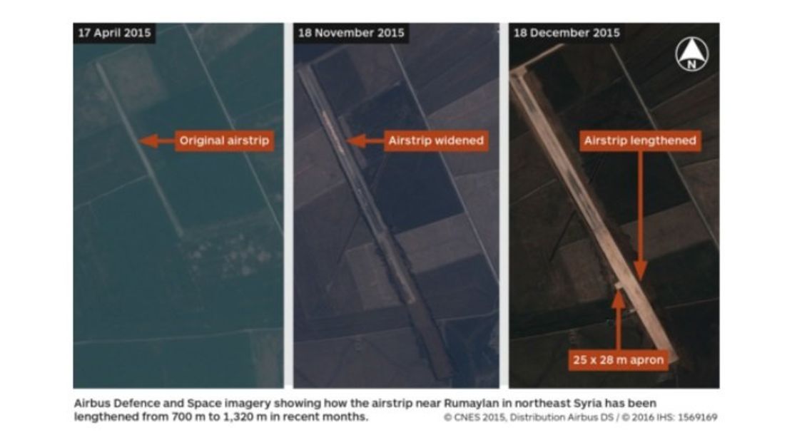 Satellite imagery obtained by IHS Jane's shows an airstrip in northeast Syria, which is reportedly being used by U.S. forces, has been expanded in recent months.