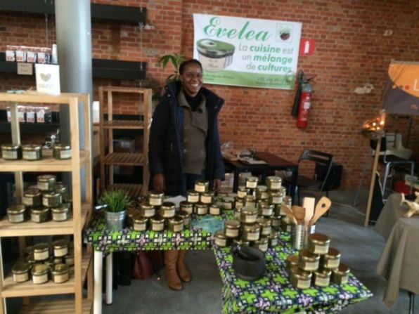 Joujou Bomanga is a Congolese businesswoman living in Belgium. She developed Evelea Foods, with the aim of "serving Africa in a jar".