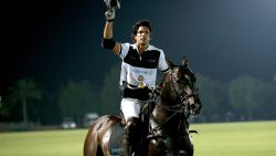 ABU DHABI, UNITED ARAB EMIRATES - NOVEMBER 20:  Nacho Figueras plays during the Sentebale Polo Cup presented by Royal Salute World Polo at Ghantoot Polo Club on November 20, 2014 in Abu Dhabi, United Arab Emirates.  (Photo by Chris Jackson/Getty Images for Royal Salute)