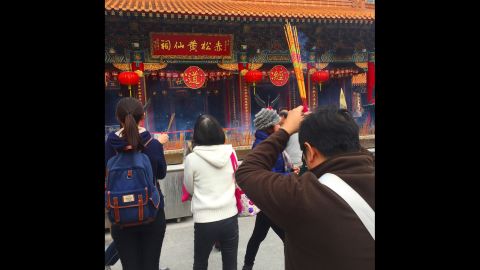 HONG KONG: "Burning incense at Wong Tai Sin temple. People want good luck for the new year and this is where they come to get it." - CNN's Brad Olson <a href="http://instagram.com/cnnbrad" target="_blank" target="_blank">@cnnbrad</a>, February 3.
