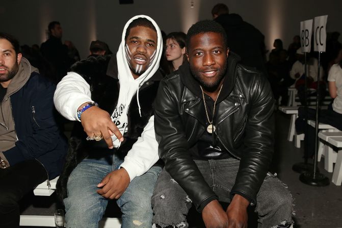 Professional BMX rider Nigel Sylvester and A$AP Ferg attend Pyer Moss runway show during MADE Fashion Week Fall 2015 in New York