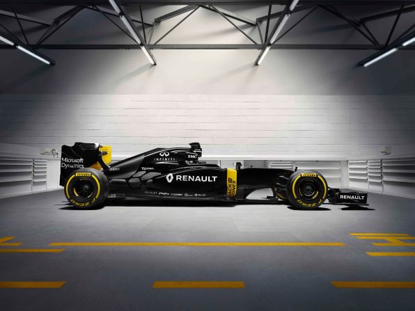 The returning Renault team unveil a striking new black livery but suggest there may be another paint job before the first race in Australia on 20 March.