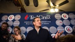 Republican presidential hopeful Sen. Ted Cruz (R-TX) speaks at a press conference before holding a campaign event at The Village Trestle restaurant on February 3, 2016 in Goffstown, New Hampshire.