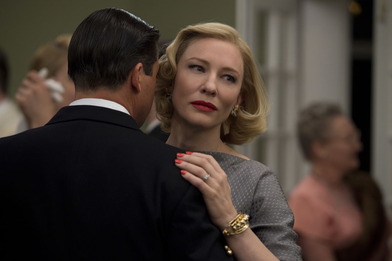 The story is one of transgressive love; an affair between Carol and the younger Therese, played by Rooney Mara. Powell says that costume and body language was key to expressing their feelings in an era of sexual repression.