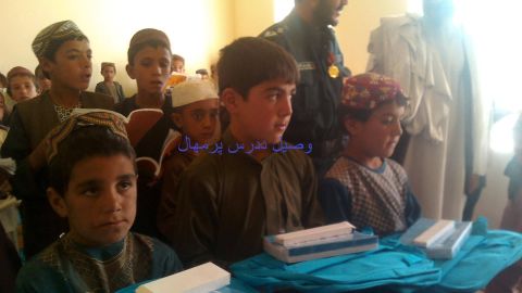 Wasil, here with other children in 2015, had recently returned to school.
