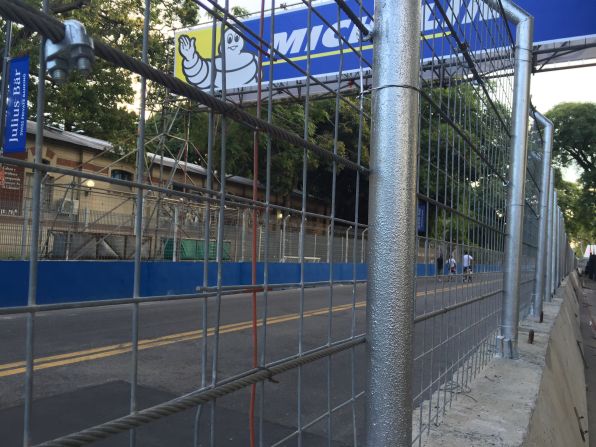 Nearly all Formula E races take place in major city centers including London, Moscow and this year Paris for the first time. The 2.407-kilometer track in Buenos Aires is encased in protective fencing -- a huge undertaking for the city and race organizers.