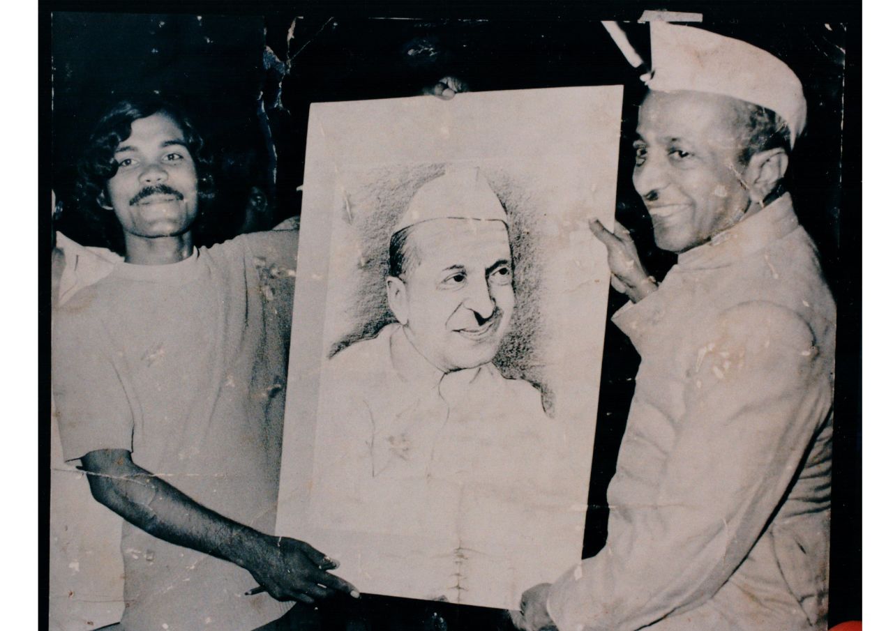 He painted the portrait of Indian Vice President B.D. Jatti, pictured, as well as Prime Minister Indira Ghandi. When he discovered that the talented artist was often sleeping rough, a kindly Member of Parliament paid for his flat on an affluent Delhi street.