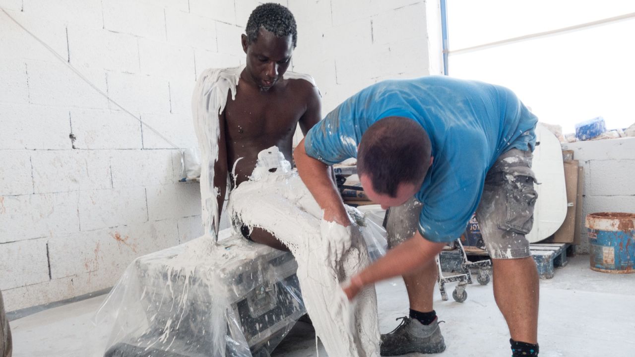 Real-life models were used to make casts for his sculptures. 