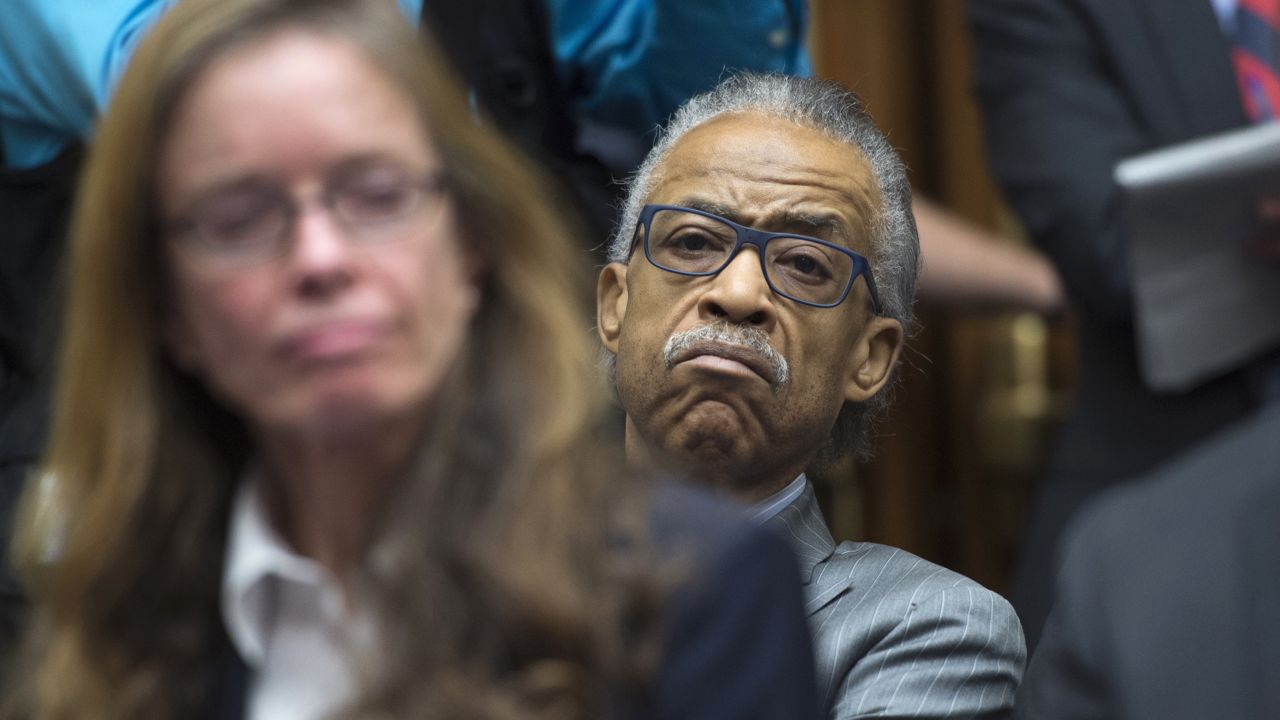 The Rev. Al Sharpton listens to testimony Wednesday, February 3, during a House committee hearing on <a href="http://www.cnn.com/2016/02/03/us/flint-michigan-water-crisis/index.html" target="_blank">the water crisis in Flint, Michigan.</a> High levels of lead have plagued Flint's municipal water supply for more than a year, prompting extensive emergency measures to keep residents safe.