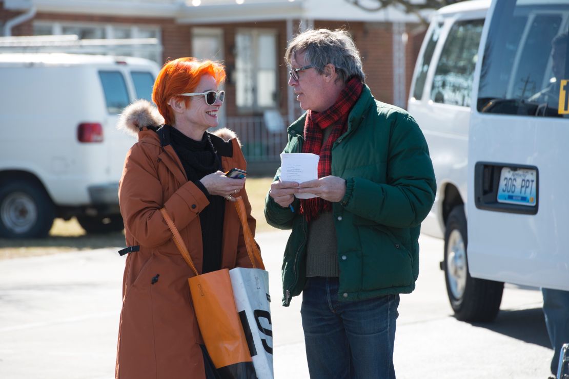 Powell on set with director Todd Haynes.