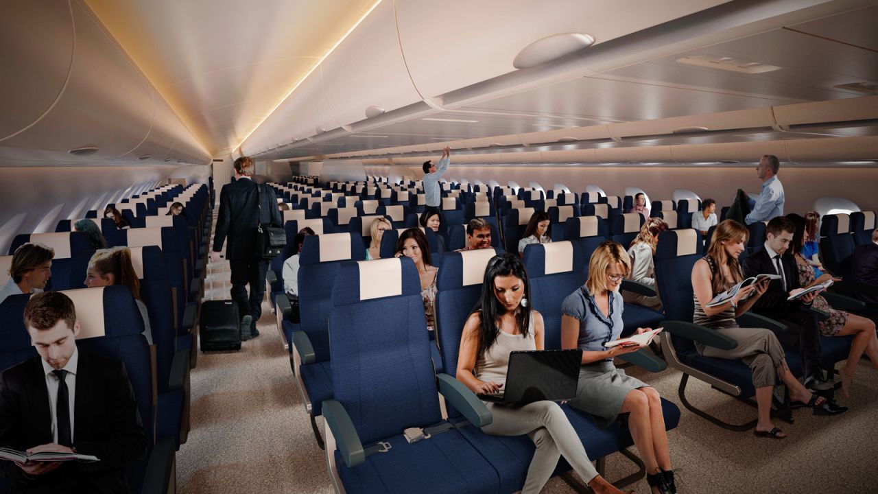 Rosavia engineers say its elliptic shape is a particularly efficient solution for seating more than 350 passengers in a three-aisle configuration, while keeping weight and dimensions below those of wide-body aircraft of similar capacity.