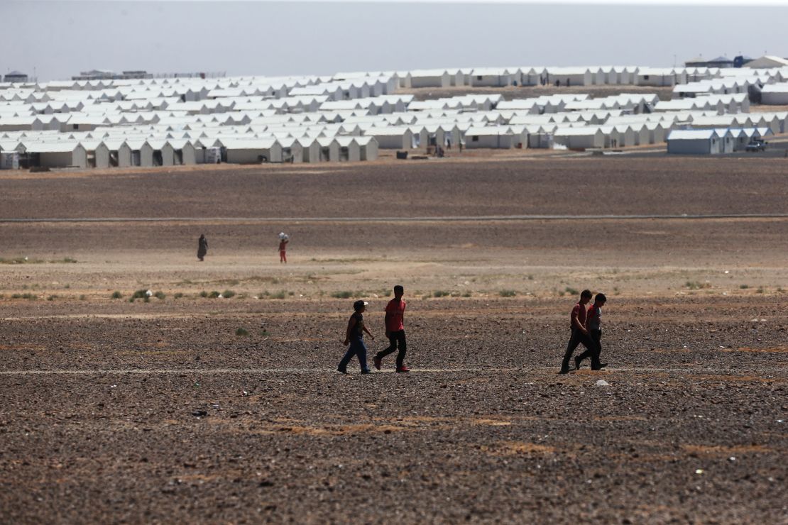 A camp for Syrian refugees in Al-Azraq, Jordan.