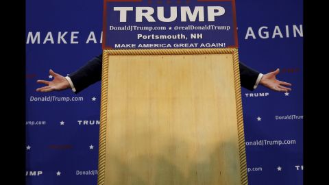 United States Republican presidential candidate Donald Trump speaks during a campaign rally in Portsmouth, New Hampshire on February 4. 