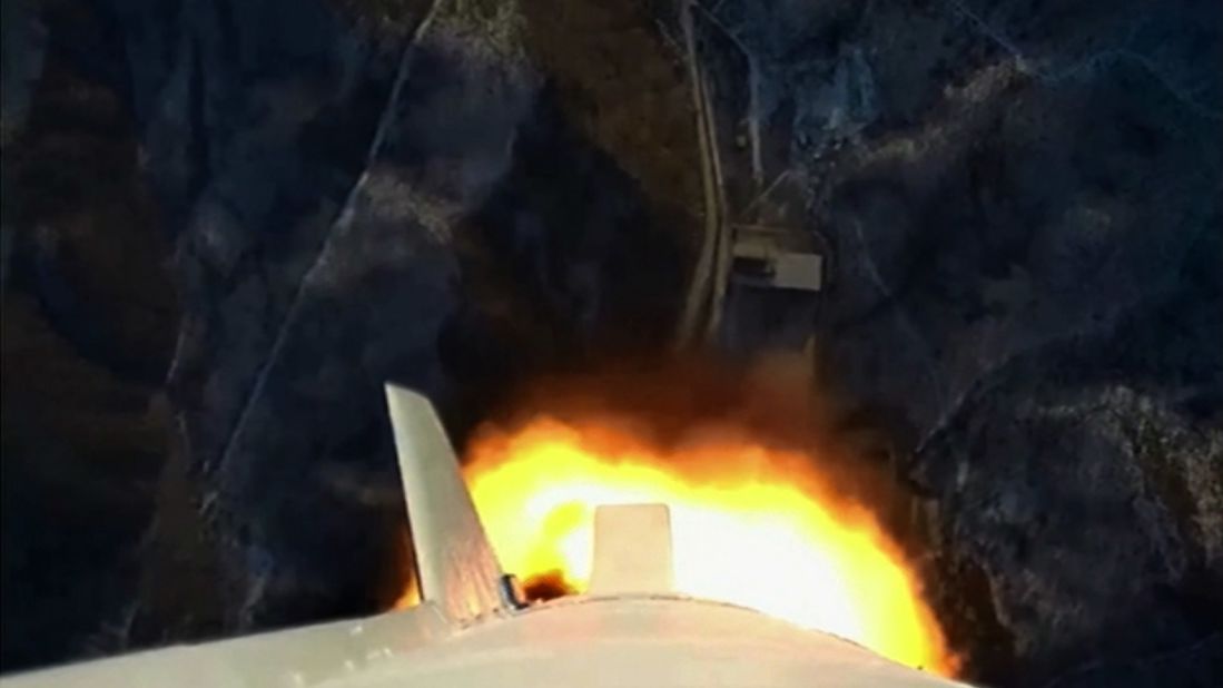 State media captures a moment on the rocket at lift off. 