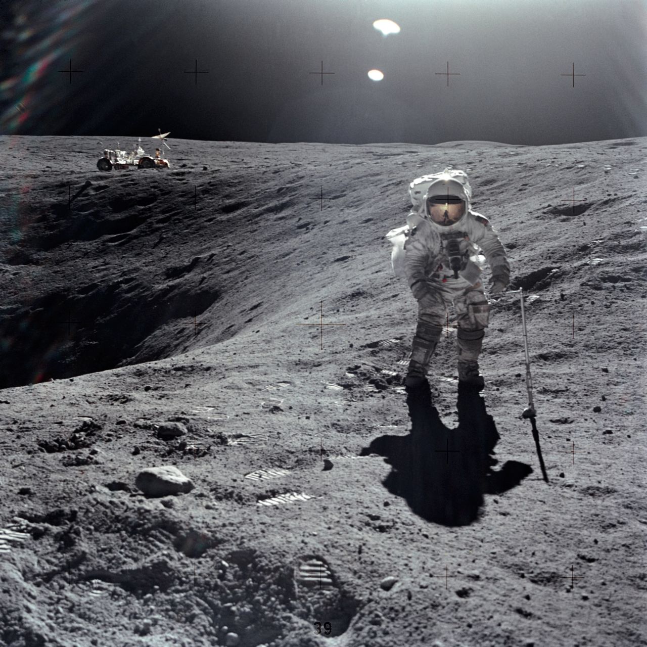Duke collects lunar samples.