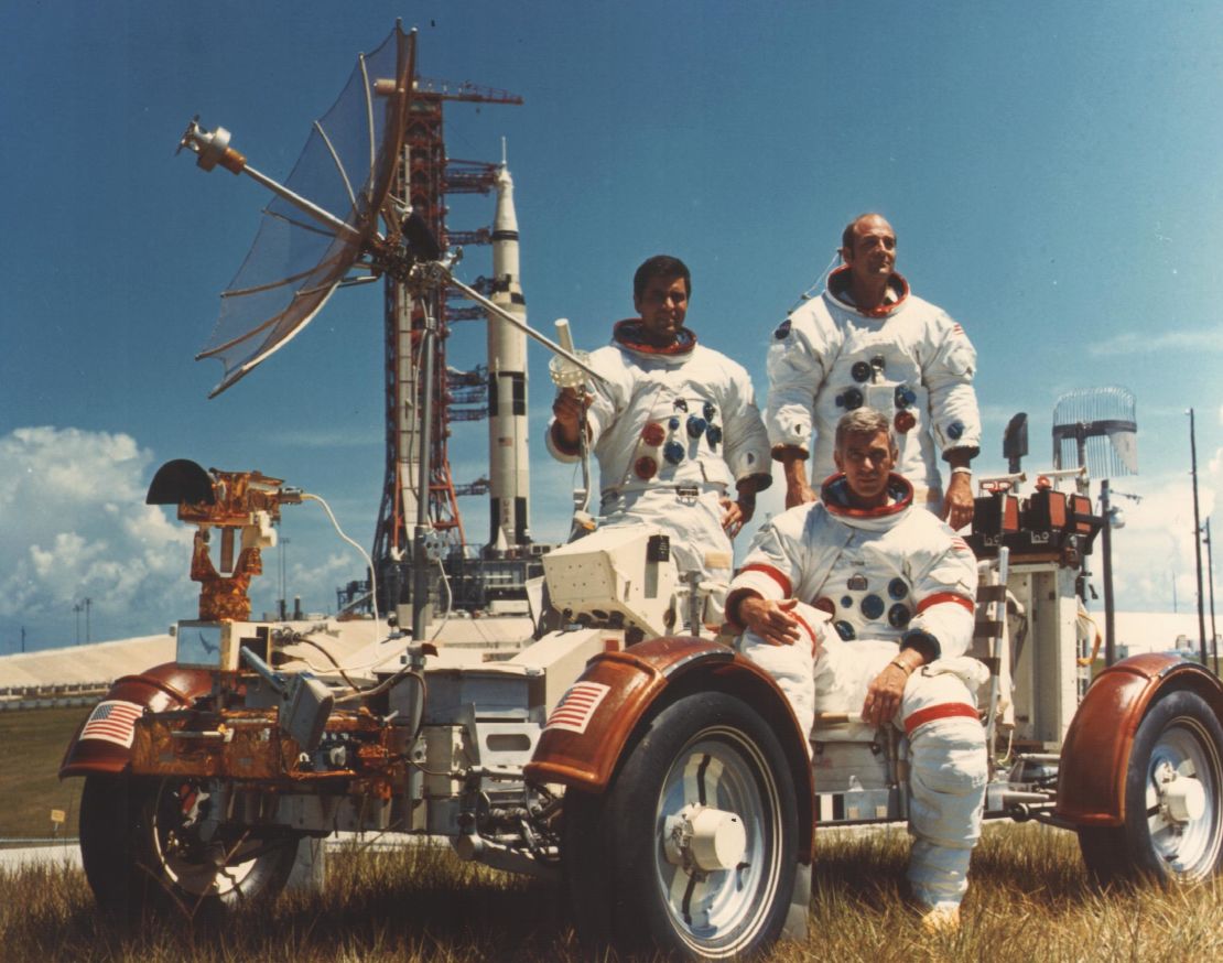 Apollo 17 was NASA's last manned mission to the moon. From left: Harrison Schmitt, Eugene "Gene" Cernan and Ronald Evans.