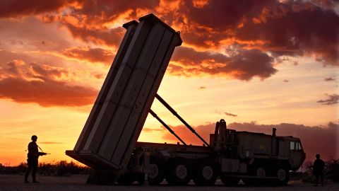 A file image of the "THAAD" anti-missile defense rocket.