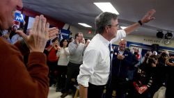 SALEM, NH - FEBRUARY 7: Republican Presidential candidate Jeb Bush holds a town hall at Woodbury School February 7,  2016 in Salem, New Hampshire. (Photo by Darren McCollester/Getty Images)