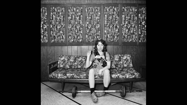 This self-portrait of Meisler saying the Girl Scout Promise was taken in North Massapequa, New York, in January 1975. Meiser was born in the South Bronx and raised in North Massapequa, a hamlet on Long Island.