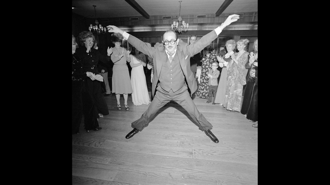 A man dances at a wedding in Rockville Centre, New York, in March 1976.
