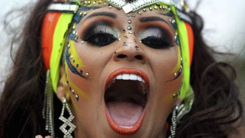 BARRANQUILLA, COLOMBIA - FEBRUARY 07: Members of The Gran Parade take part of the Barranquilla Carnival on February 07, 2016 in Barranquilla, Colombia. The Carnival is one of the most important festivals of the country and take place until February 9, 2016. (Photo by Alfonso Cervantes/LatinContent/Getty Images)