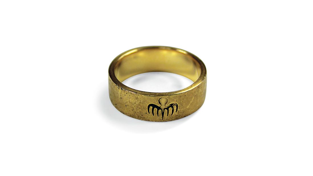 A 9-carat gold ring worn by Christoph Waltz's character, Oberhauser, was expected to sell for over $8,000. It sold for $46,300. 