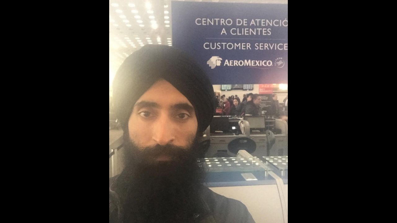 Waris Ahluwalia, an Indian-American actor and jewelry designer, took this selfie after he got stuck in Mexico City's airport on Monday, February 8. Ahluwalia said Aeromexico staff and security screeners told him to buy a ticket on a different airline after he refused to remove the turban he wears as part of his faith. "Dear NYC fashion week, I may be a little late as @aeromexico won't let me fly with a turban," <a href="https://www.instagram.com/p/BBiLpK2gTDv/" target="_blank" target="_blank">he said on Instagram.</a> "Don't start the show without me." Aeromexico <a href="http://www.cnn.com/2016/02/08/travel/aeromexico-sikh-turban-waris-ahluwalia/index.html" target="_blank">offered an apology,</a> saying it "recognizes and is proud of the diversity of its passengers."