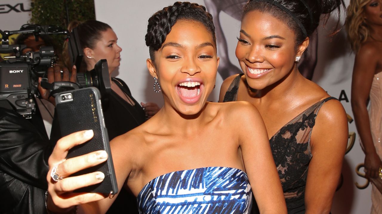 Actresses Yara Shahidi, left, and Gabrielle Union attend the NAACP Image Awards on Friday, February 5.