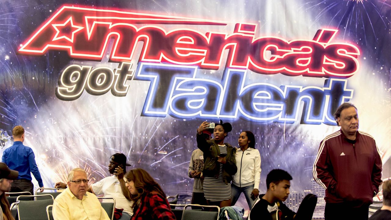 Contestants take selfies at the Los Angeles auditions for "America's Got Talent" on Saturday, February 6.