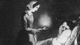 circa 1855:  English nurse Florence Nightingale (1820 - 1910) at a hospital in Scutari, Turkey.  (Photo by Hulton Archive/Getty Images)