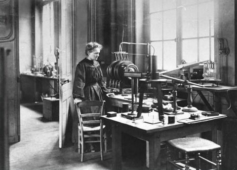 Marie Curie (1867-1934) was a Polish chemist and the first woman to win a Nobel Prize. She is the only woman to win the award twice, and one of only four individuals to win it in two different categories (physics and chemistry).  Along with her husband, Pierre Curie, she discovered polonium and radium which were crucial in the development of X-rays. Curie helped equip ambulances with X-rays during World War I and became head of radiological service for the International Red Cross.